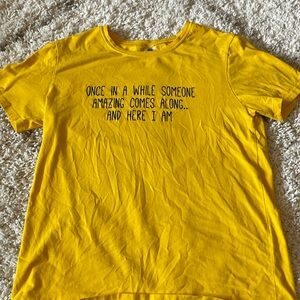 Yellow T-shirt with Motivating Text!